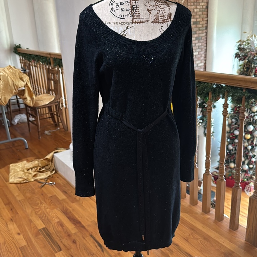 Chic Long Sleeve Black Dress